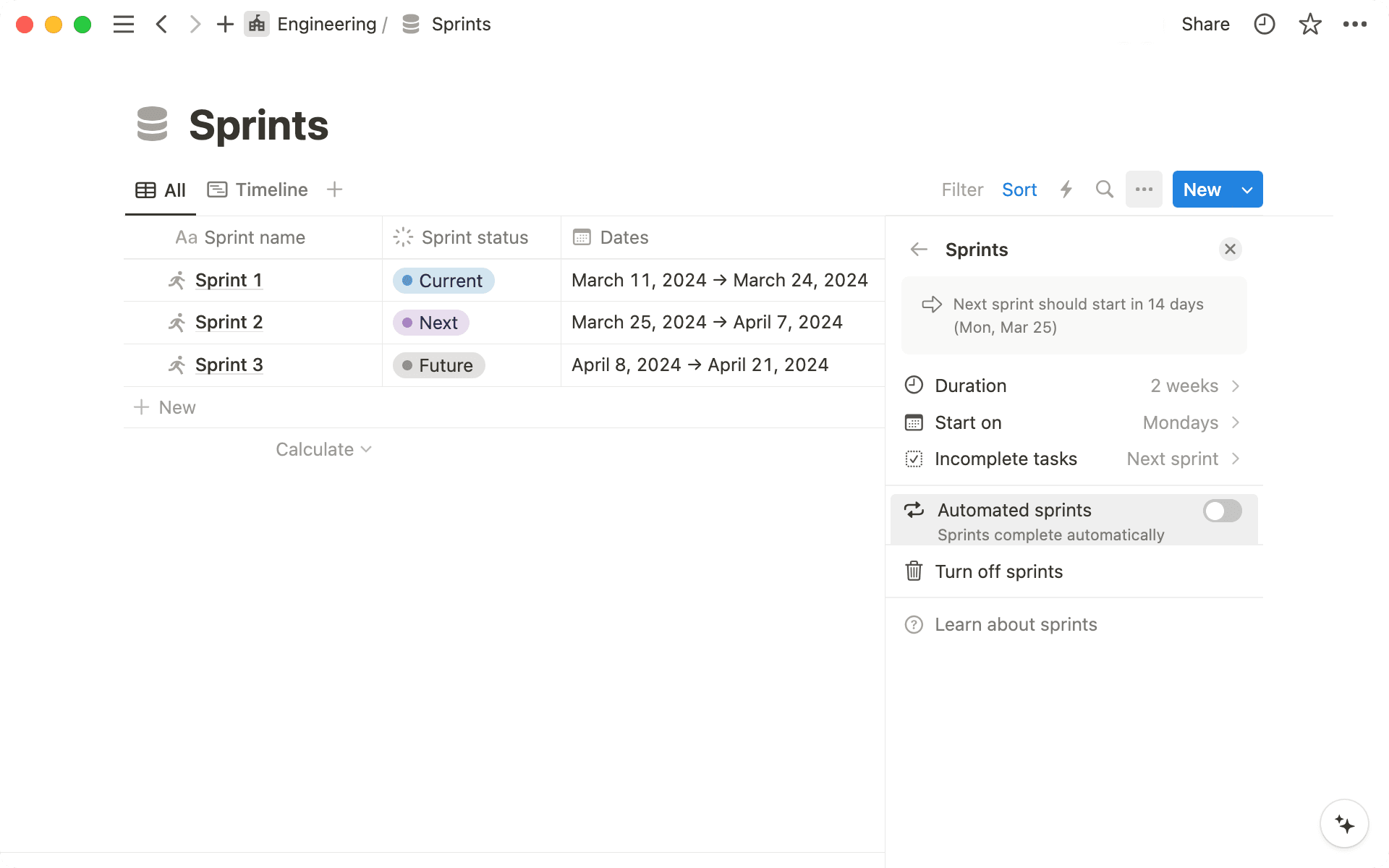 Sprints hero screenshot