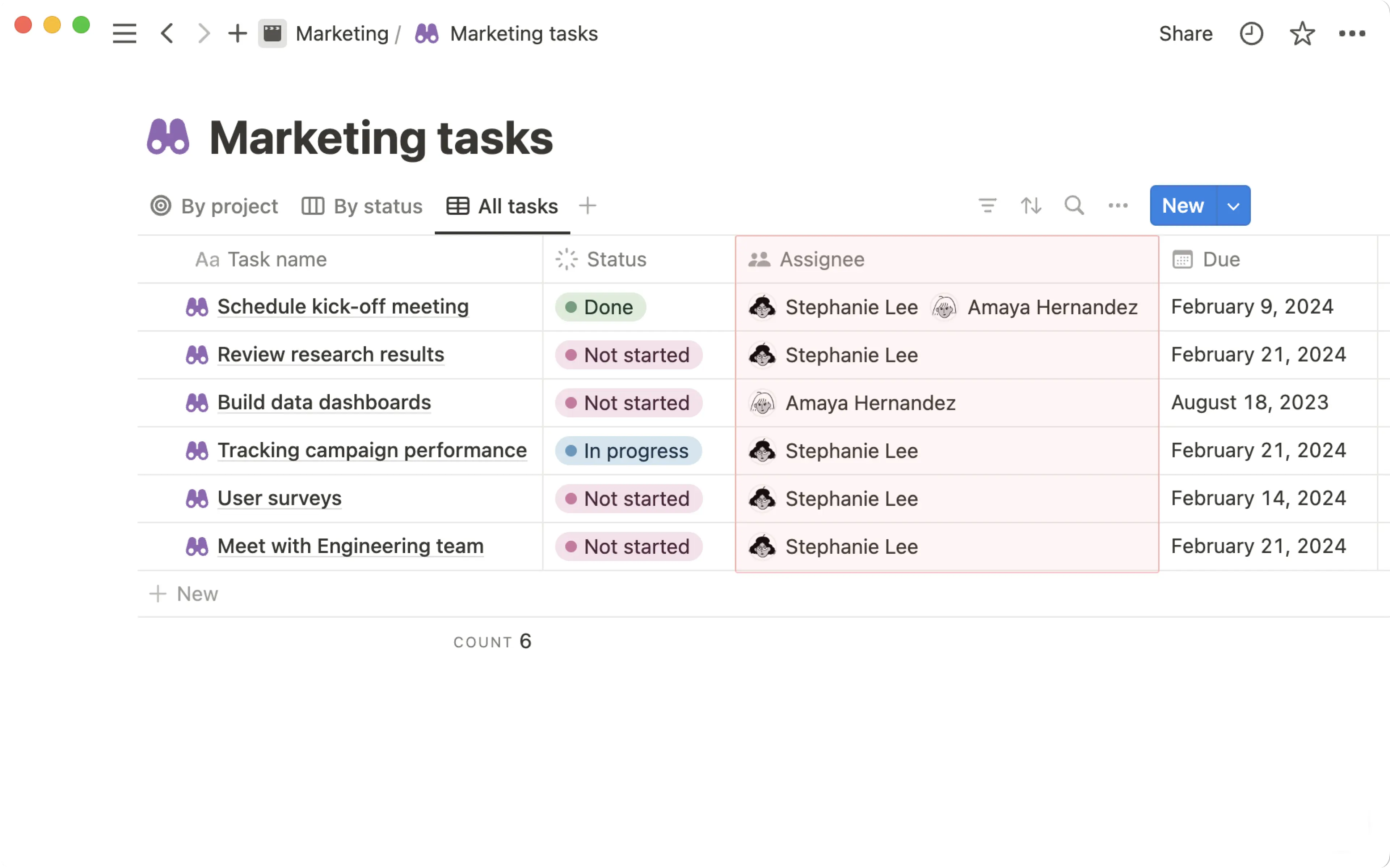 提及 - 在資料庫中提及人員