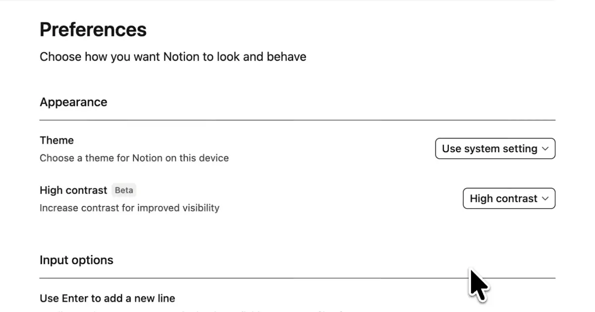 High contrast mode